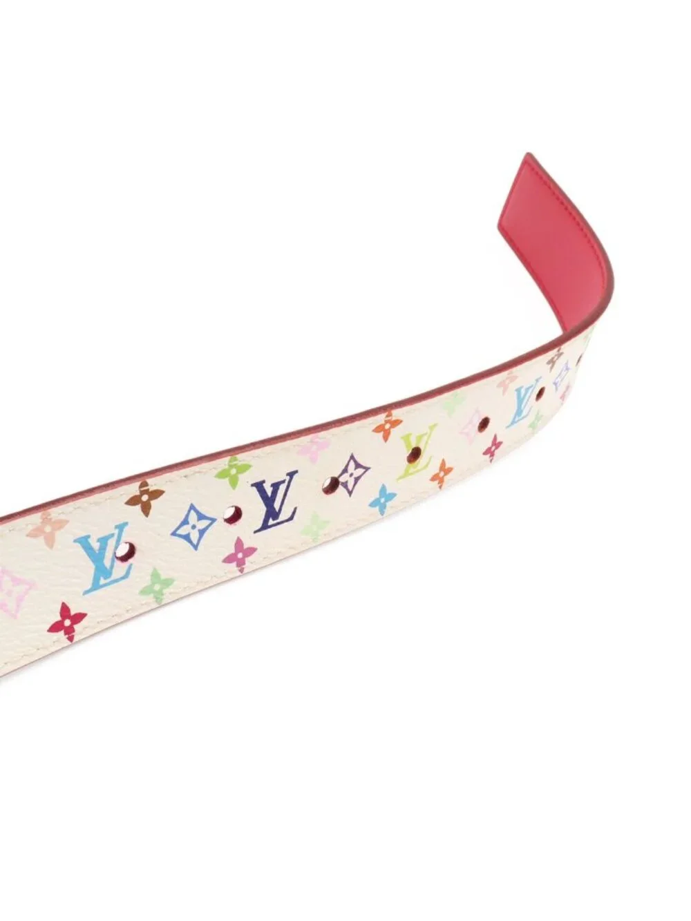 Louis Vuitton Monogram Multicolor Ceinture Carre Belt Leather Blanc White 85